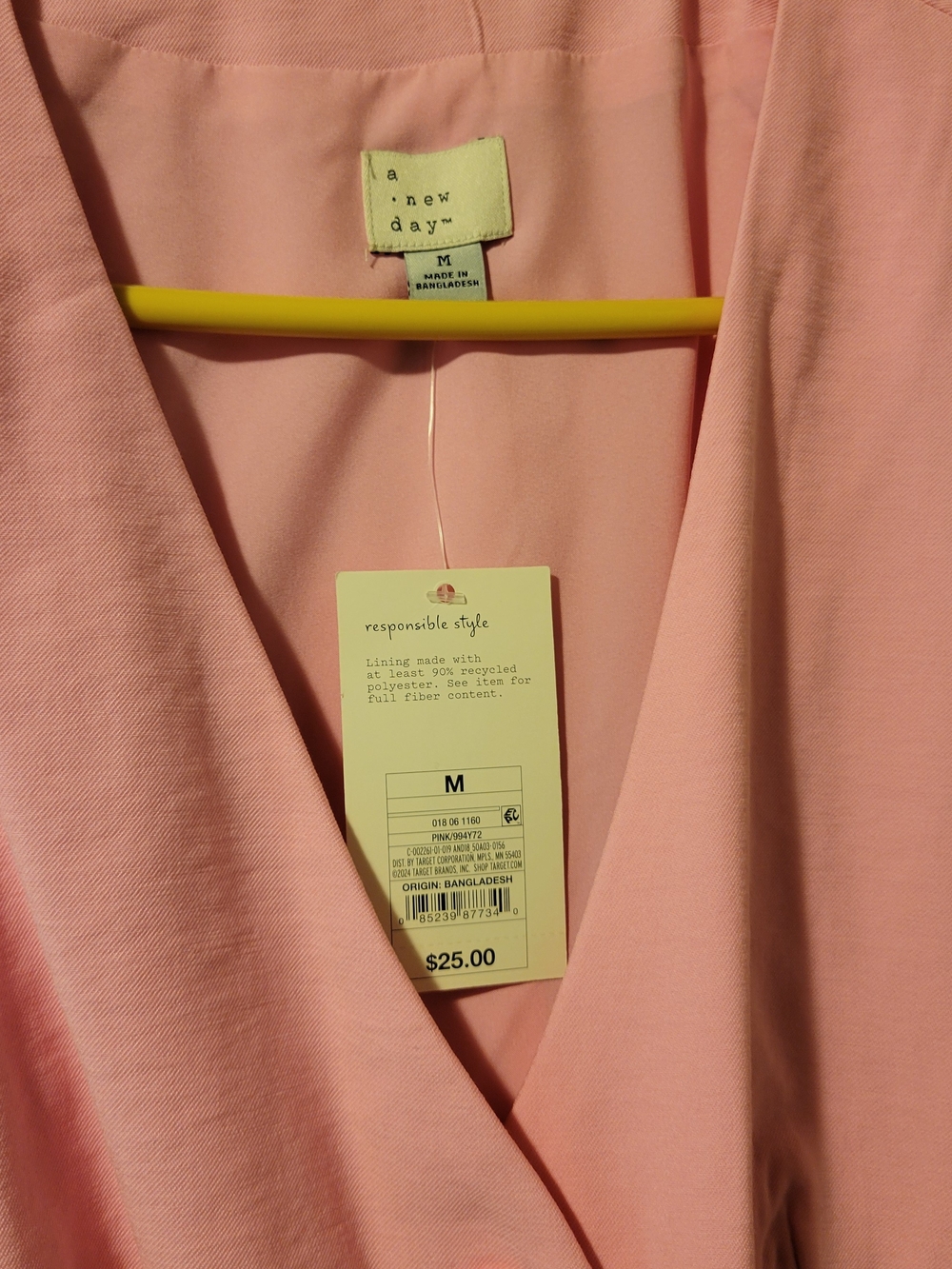 a new day Pink Wrap-Style Women's Top